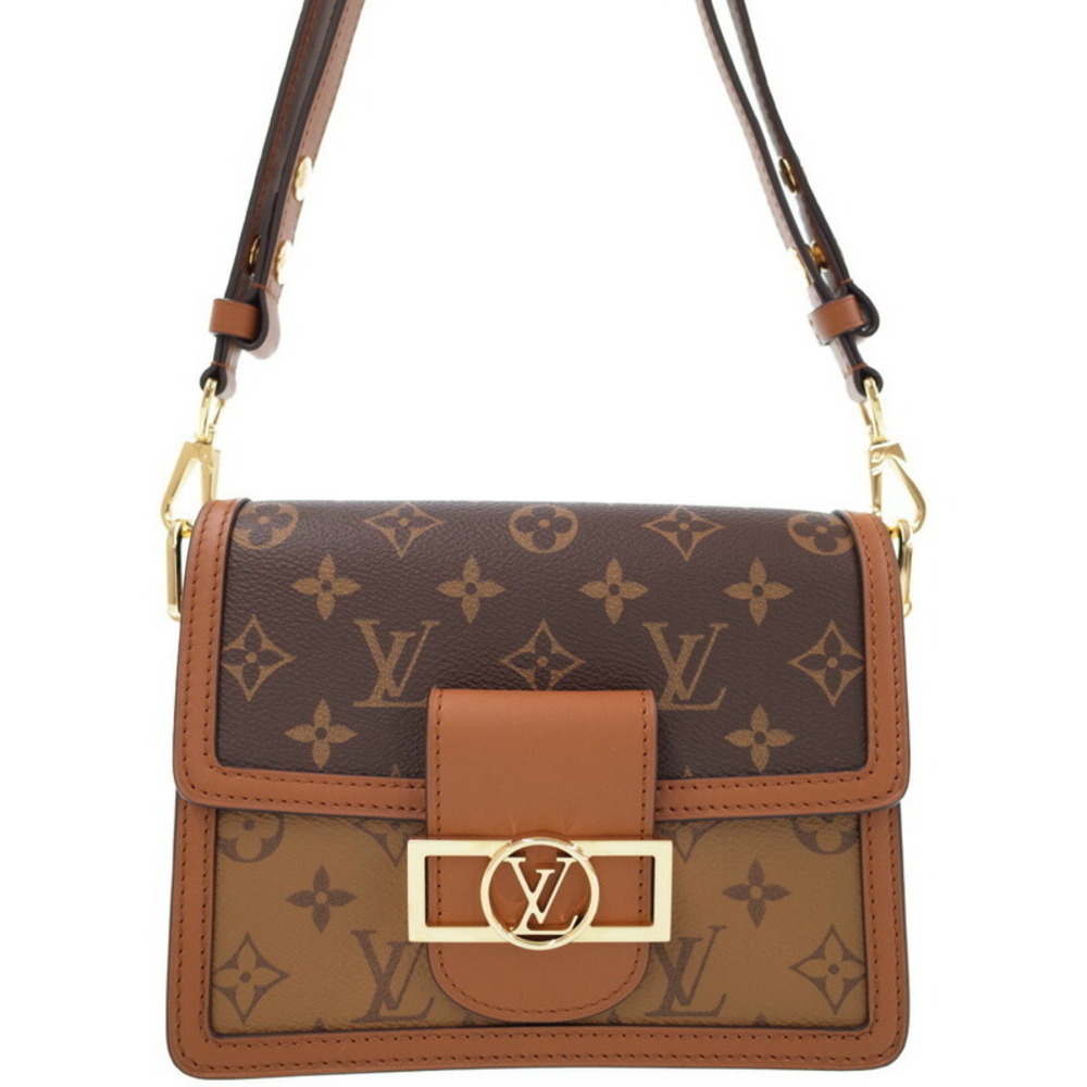 Louis Vuitton Monogram Leather Brown Reverse Dauphine Shoulder Bag